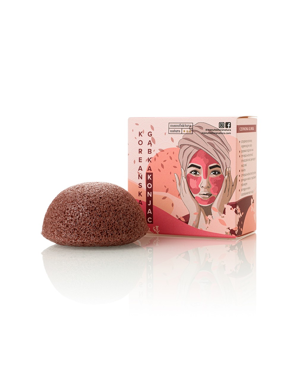 Gąbka Konjac z Glinką Czerwoną Gąbka Konjac z Glinką Czerwoną
